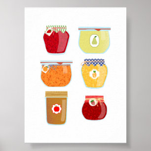 Canning Food - Mixed Jams Poster