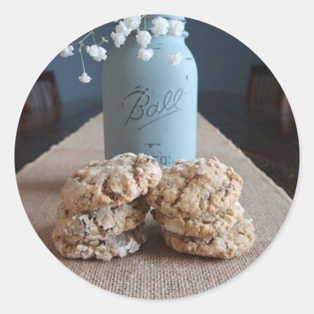 Canning Jar and Cookies Classic Round Sticker (Front)