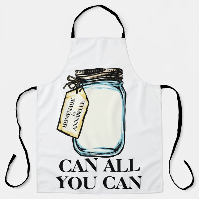 Canning Jar Personalise Long Apron (Front)