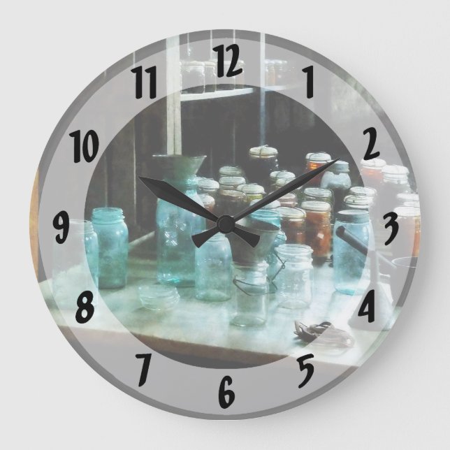 Canning Jars. Ladles and Funnel Large Clock (Front)