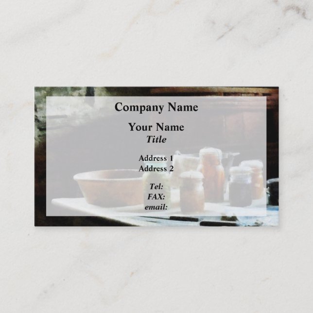 Canning Jars With Colourful Vegetables Business Card (Front)