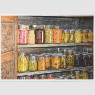Canning Mason Jars Shelf Decoupage Tissue Paper