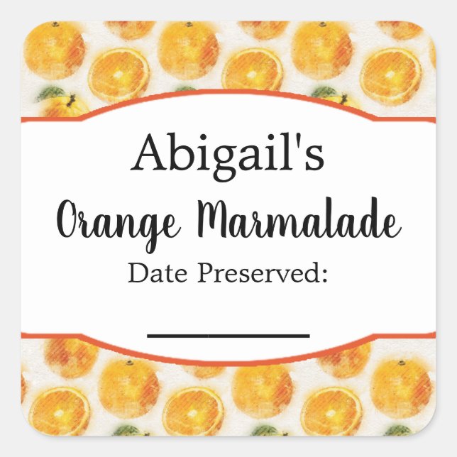 Canning Sticker Orange Fruit (Front)