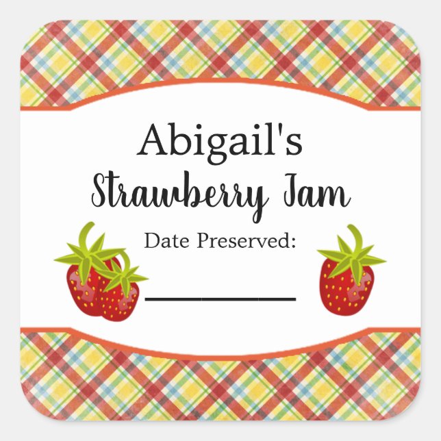 Canning Sticker Strawberry Fruit (Front)