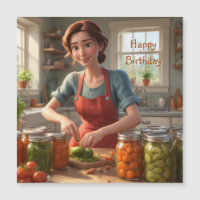 Canning the Harvest Magnetic Birthday Card