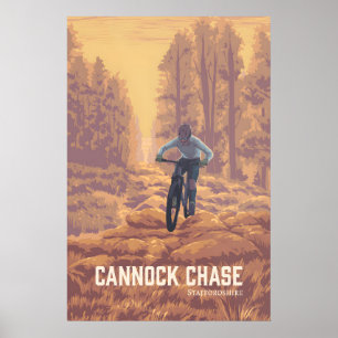 Cannock Chase Mountain Biking Travel Poster