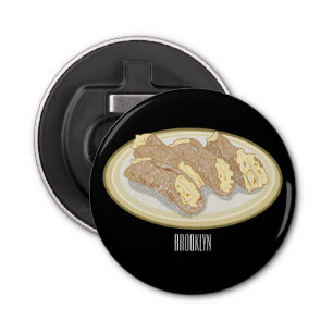 Cannoli cartoon illustration  bottle opener