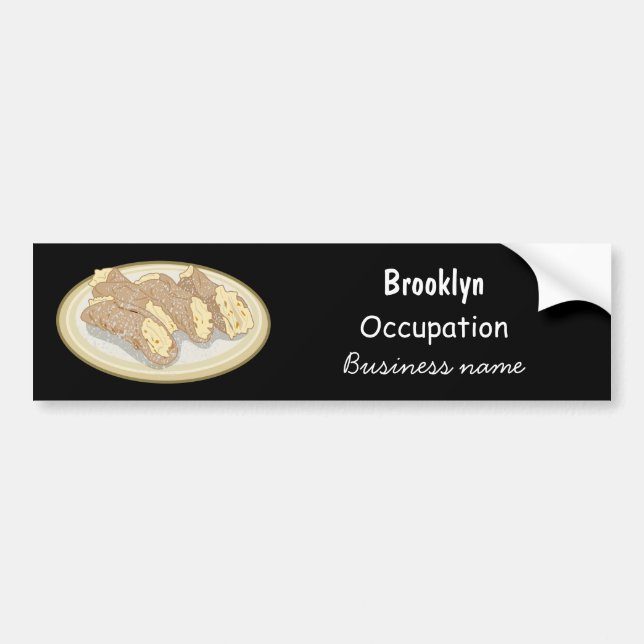 Cannoli cartoon illustration bumper sticker (Front)