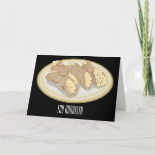 Cannoli cartoon illustration  card