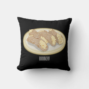 Cannoli cartoon illustration cushion