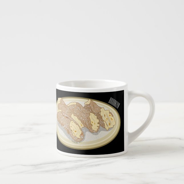 Cannoli cartoon illustration  espresso cup (Right)