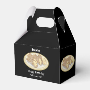 Cannoli cartoon illustration favour box
