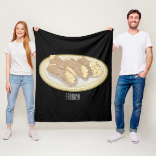Cannoli cartoon illustration  fleece blanket