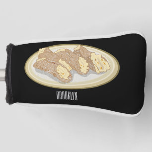 Cannoli cartoon illustration golf head cover