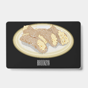 Cannoli cartoon illustration ID badge
