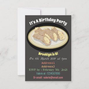 Cannoli cartoon illustration invitation