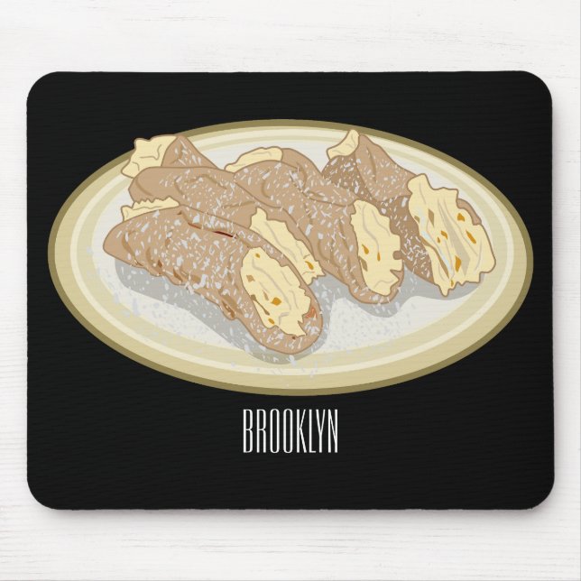 Cannoli cartoon illustration mouse pad (Front)