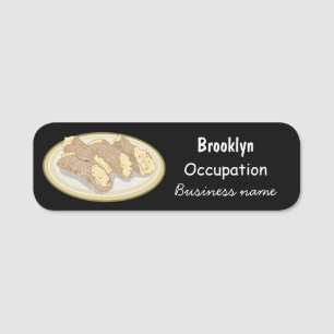 Cannoli cartoon illustration name tag