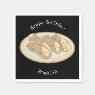 Cannoli cartoon illustration napkin