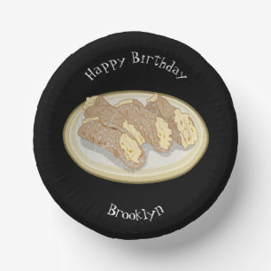 Cannoli cartoon illustration paper plate