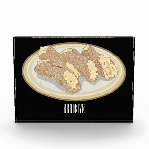 Cannoli cartoon illustration photo block