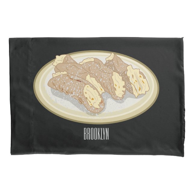Cannoli cartoon illustration  pillowcase (Front)