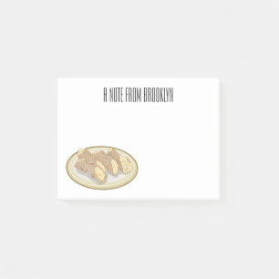 Cannoli cartoon illustration post-it notes