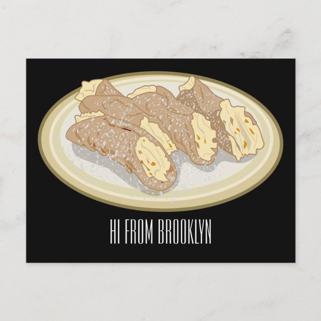 Cannoli cartoon illustration  postcard (Front)