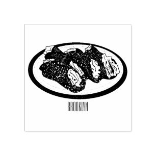 Cannoli cartoon illustration rubber stamp
