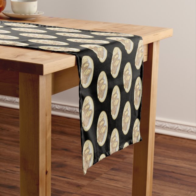 Cannoli cartoon illustration short table runner (In Situ)