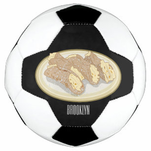 Cannoli cartoon illustration soccer ball