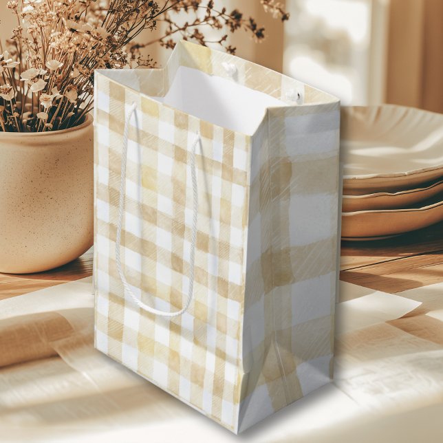 Cannoli Gender Neutral Beige Italian Baby Shower Medium Gift Bag (Creator Uploaded)