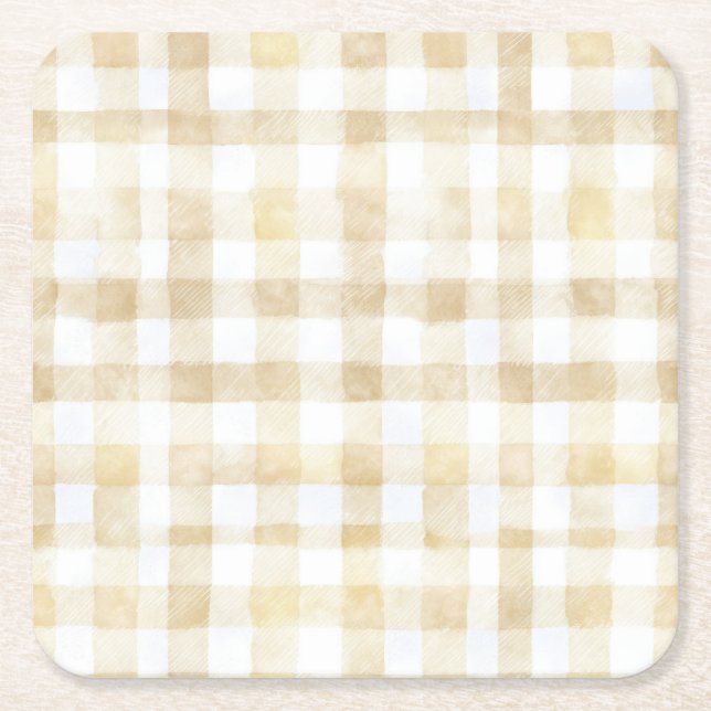 Cannoli Gender Neutral Beige Italian Baby Shower Square Paper Coaster (Front)