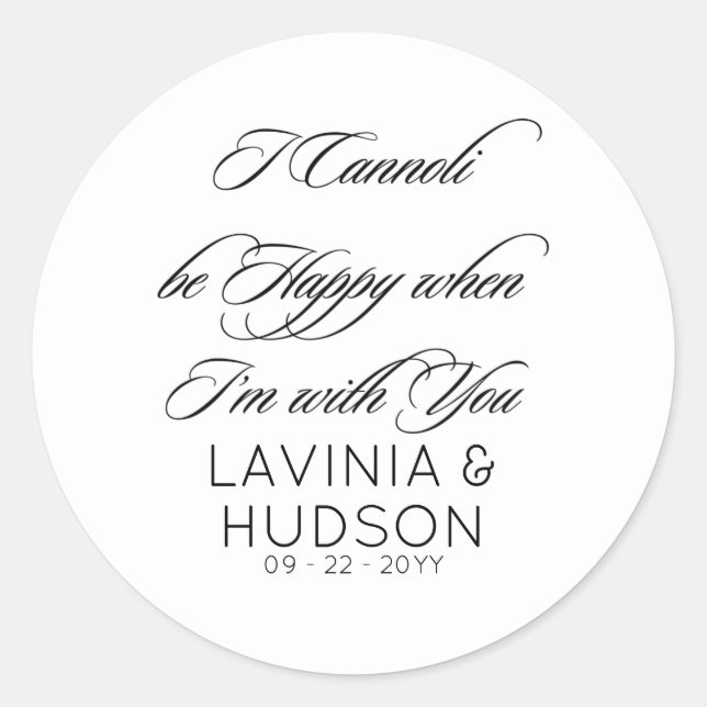 Cannoli Italian Wedding Classic Round Sticker (Front)
