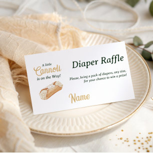 Cannoli Neutral Beige Italian Baby Shower Diaper Enclosure Card