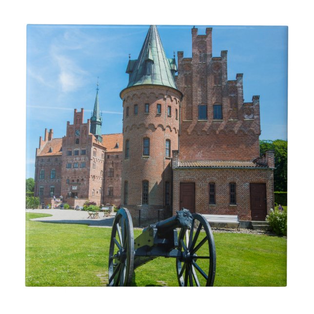 Cannon At Castle Egeskov Ceramic Tile (Front)