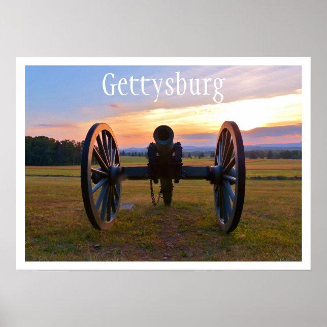 Cannon at Sunset, Gettysburg NMP Poster (Front)