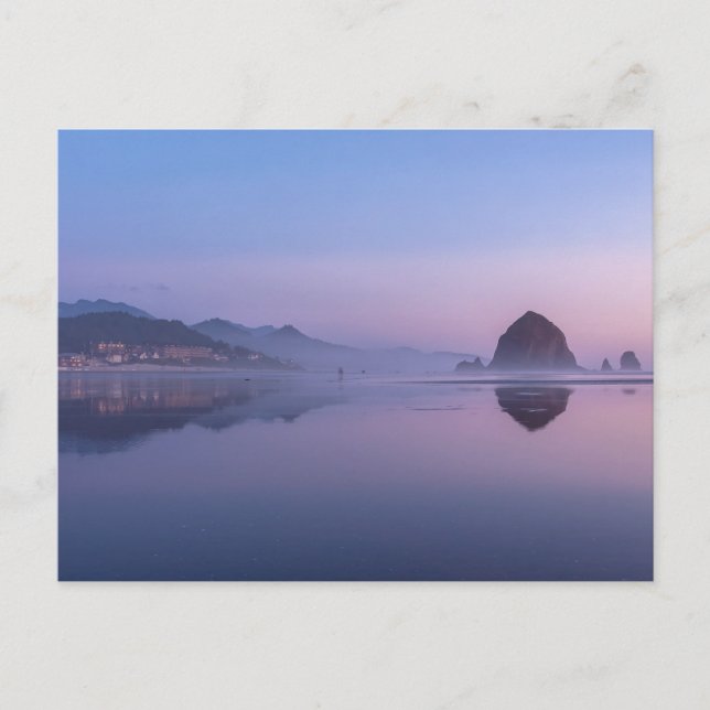 Cannon Beach at Dusk Scenery Postcard (Front)