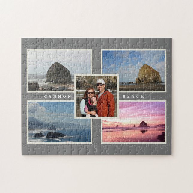 Cannon Beach Custom Family Photo Oregon Jigsaw Puz Jigsaw Puzzle (Horizontal)