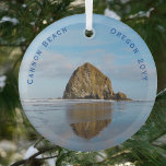 Cannon Beach Dated Christmas Glass Tree Decoration<br><div class="desc">Cannon Beach Dated Christmas Glass Ornament. Personalise with the Year you visited this fabulous location.</div>