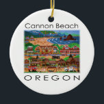 Cannon Beach ~ Oregon Ceramic Ornament<br><div class="desc">It wouldn't be summer without visiting the delightful town of Cannon Beach, Oregon. Cannon Beach is filled with the sounds of the Pacific Ocean crashing against Haystack Rock. The town boasts excellent restaurants, a vibrant art community, and quaint and unusual boutiques. A must for anyone visiting the Pacific Northwest. The...</div>