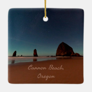 Cannon Beach Oregon Haystack Rock Ceramic Ornament