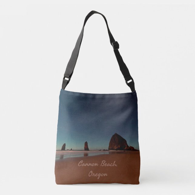 Cannon Beach Oregon Haystack Rock Crossbody Bag (Back)