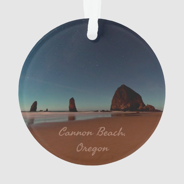 Cannon Beach Oregon Haystack Rock Ornament (Back)
