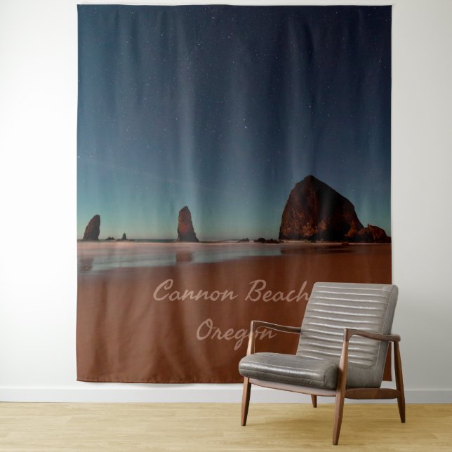 Cannon Beach Oregon Haystack Rock Tapestry (In Situ)