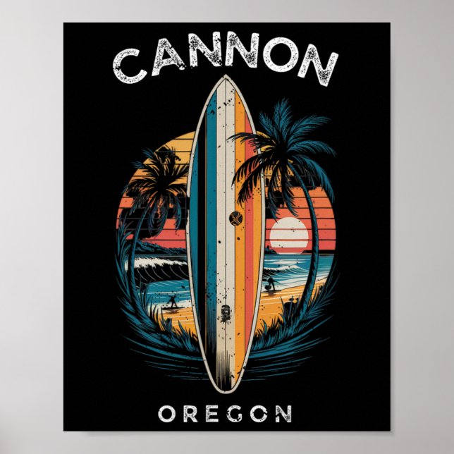 Cannon Beach Oregon Men Women Surfing  Poster (Front)