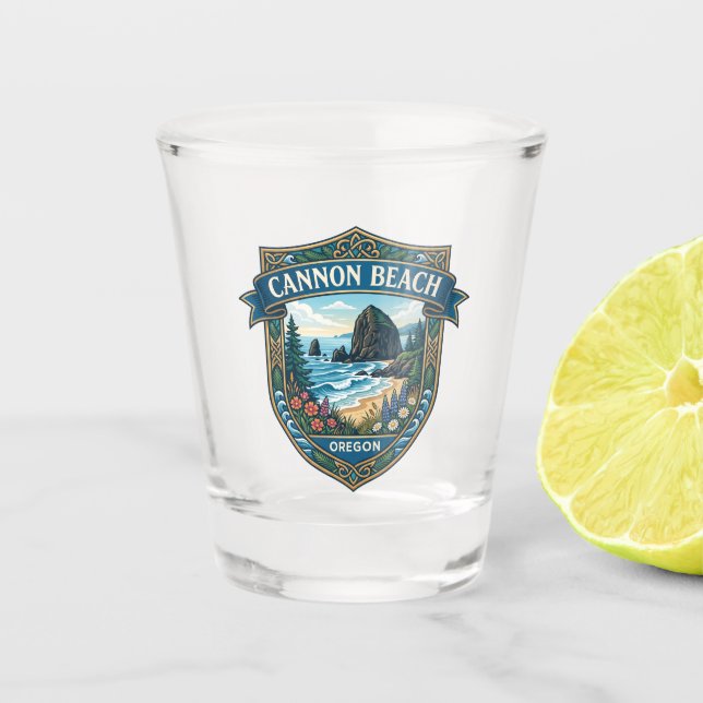 Cannon Beach Oregon Shot Glass (Front)