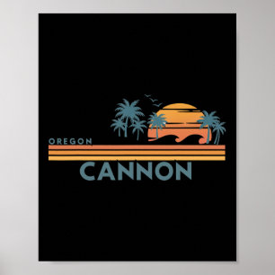 Cannon Beach Oregon Summer Vacation Vintage 70's  Poster