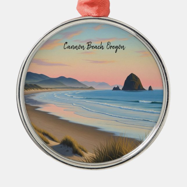 Cannon Beach Oregon Travel Metal Ornament (Front)