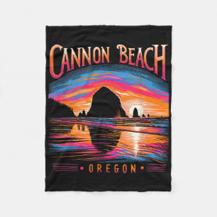 Cannon Beach Oregon Travel Summer Family Vacation  Fleece Blanket